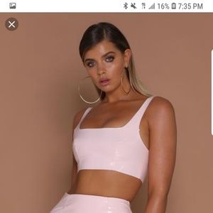 Meshki Pink Latex Bralette